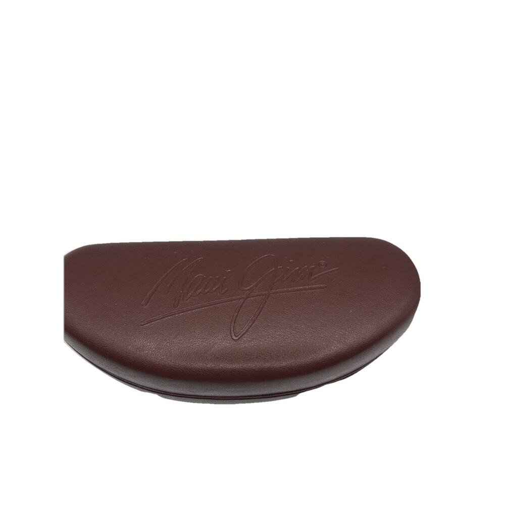 Maui Jim Sunglass EYEGLASS CASE Only Faux Leather Hard Clamshell BROWN